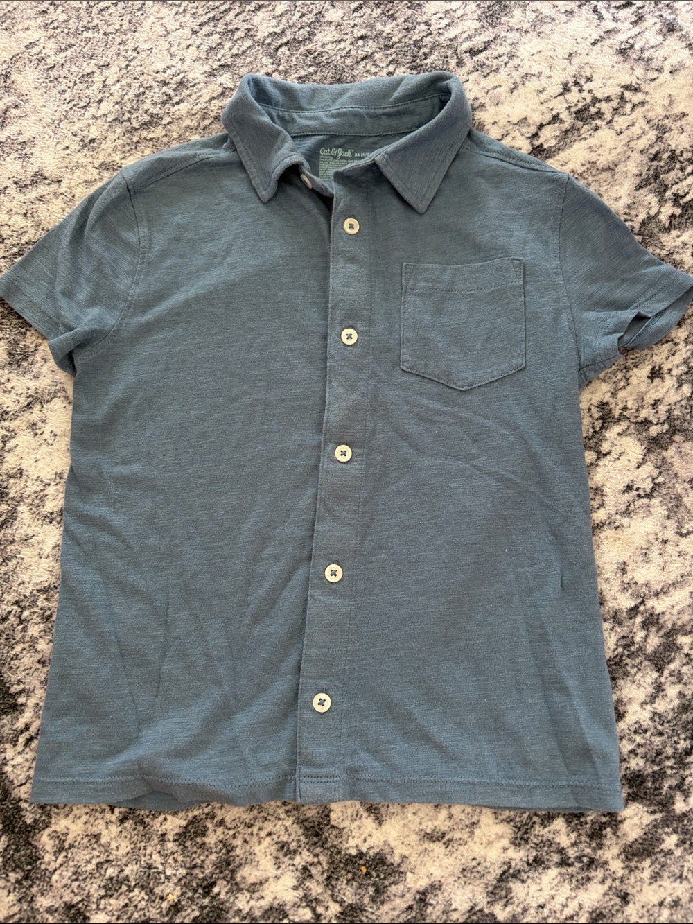Cat & Jack Slate Blue Short-Sleeve Button Polo